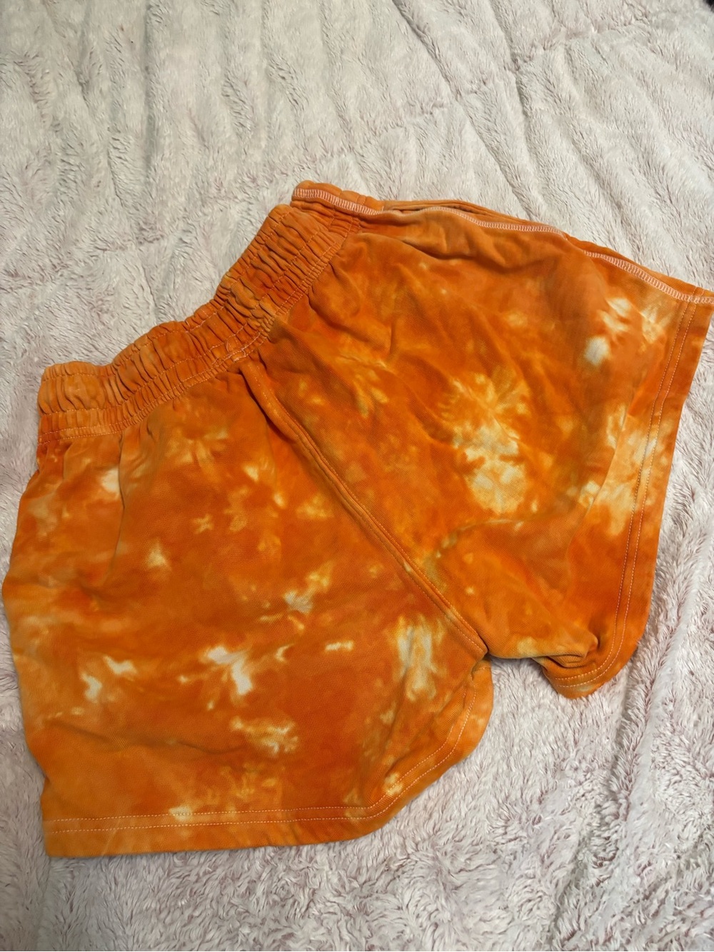 CHNGE Orange Tie-Dye Sweat Shorts - Picture 2 of 5